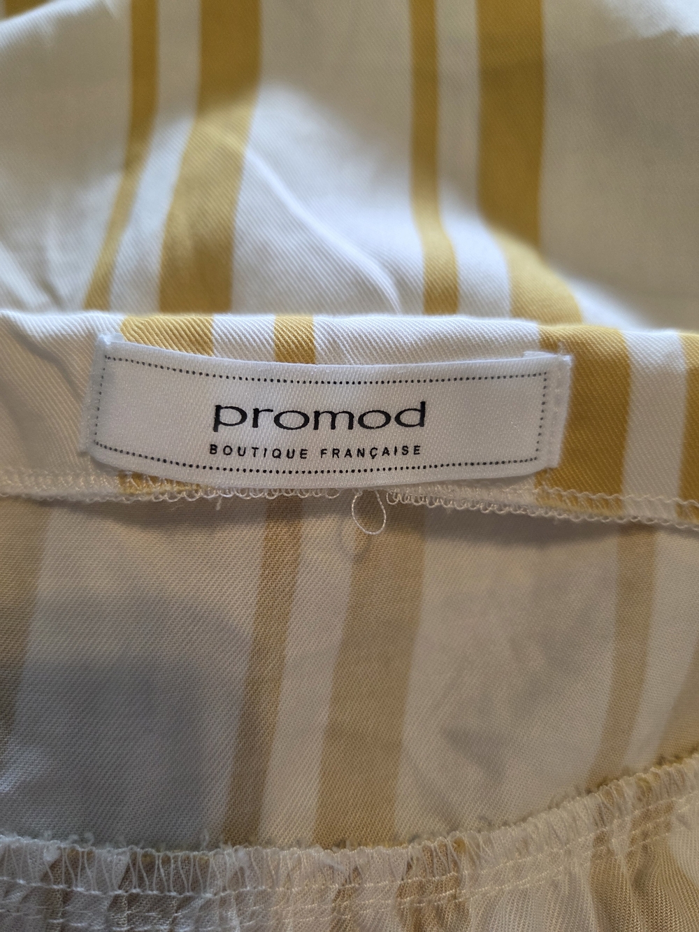 Promod Cream and Yellow Striped Button-Front Maxi Dress - Picture 2 of 6